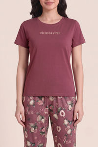 Zivame Buttersoft Fruity Collection Knit Poly Pyjama Set - Mesa Rose — thumbnail 5